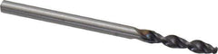 Accupro - 0.0925" 130° Parabolic Flute Cobalt Screw Machine Drill Bit - TiAlN Finish, Right Hand Cut, 0.512" Flute Length, 1.575" OAL, Split Point, Straight Shank - USA Tool & Supply