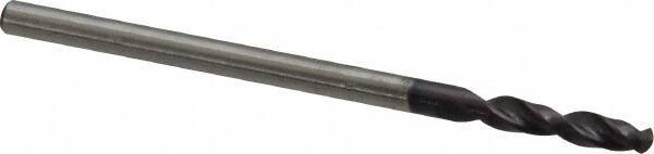 Accupro - #42 130° Parabolic Flute Cobalt Screw Machine Drill Bit - TiAlN Finish, Right Hand Cut, 0.551" Flute Length, 1.693" OAL, Split Point, Straight Shank - USA Tool & Supply