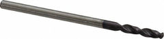 Accupro - #42 130° Parabolic Flute Cobalt Screw Machine Drill Bit - TiAlN Finish, Right Hand Cut, 0.551" Flute Length, 1.693" OAL, Split Point, Straight Shank - USA Tool & Supply