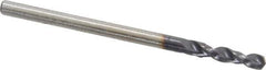 Accupro - #40 130° Parabolic Flute Cobalt Screw Machine Drill Bit - TiAlN Finish, Right Hand Cut, 0.551" Flute Length, 1.693" OAL, Split Point, Straight Shank - USA Tool & Supply