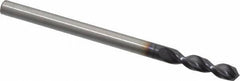 Accupro - #37 130° Parabolic Flute Cobalt Screw Machine Drill Bit - TiAlN Finish, Right Hand Cut, 0.551" Flute Length, 1.693" OAL, Split Point, Straight Shank - USA Tool & Supply