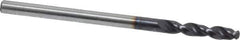 Accupro - #36 130° Parabolic Flute Cobalt Screw Machine Drill Bit - TiAlN Finish, Right Hand Cut, 0.63" Flute Length, 1.811" OAL, Split Point, Straight Shank - USA Tool & Supply