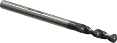 Accupro - 0.1457" 130° Parabolic Flute Cobalt Screw Machine Drill Bit - TiAlN Finish, Right Hand Cut, 0.787" Flute Length, 2.047" OAL, Split Point, Straight Shank - USA Tool & Supply