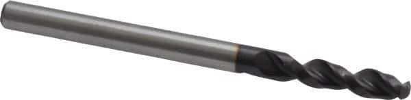 Accupro - #26 130° Parabolic Flute Cobalt Screw Machine Drill Bit - TiAlN Finish, Right Hand Cut, 0.787" Flute Length, 2.047" OAL, Split Point, Straight Shank - USA Tool & Supply