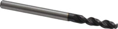 Accupro - #26 130° Parabolic Flute Cobalt Screw Machine Drill Bit - TiAlN Finish, Right Hand Cut, 0.787" Flute Length, 2.047" OAL, Split Point, Straight Shank - USA Tool & Supply