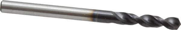 Accupro - #21 130° Parabolic Flute Cobalt Screw Machine Drill Bit - TiAlN Finish, Right Hand Cut, 0.866" Flute Length, 2.165" OAL, Split Point, Straight Shank - USA Tool & Supply