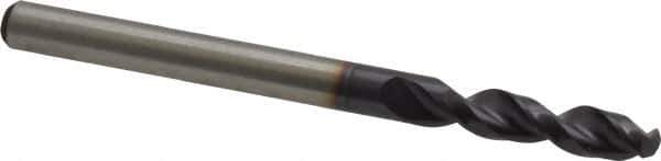 Accupro - #19 130° Parabolic Flute Cobalt Screw Machine Drill Bit - TiAlN Finish, Right Hand Cut, 0.866" Flute Length, 2.165" OAL, Split Point, Straight Shank - USA Tool & Supply