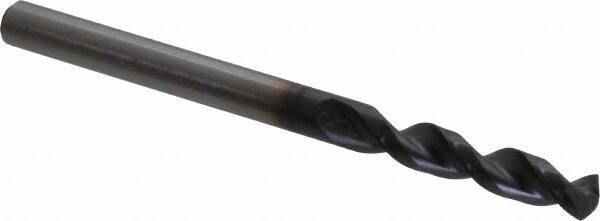 Accupro - #18 130° Parabolic Flute Cobalt Screw Machine Drill Bit - TiAlN Finish, Right Hand Cut, 0.945" Flute Length, 2.283" OAL, Split Point, Straight Shank - USA Tool & Supply