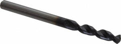 Accupro - #18 130° Parabolic Flute Cobalt Screw Machine Drill Bit - TiAlN Finish, Right Hand Cut, 0.945" Flute Length, 2.283" OAL, Split Point, Straight Shank - USA Tool & Supply