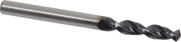 Accupro - #7 130° Parabolic Flute Cobalt Screw Machine Drill Bit - TiAlN Finish, Right Hand Cut, 1.024" Flute Length, 2.441" OAL, Split Point, Straight Shank - USA Tool & Supply
