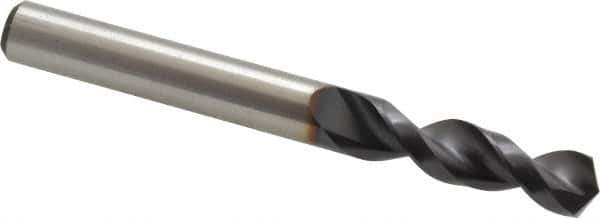 Accupro - 0.3504" 130° Parabolic Flute Cobalt Screw Machine Drill Bit - TiAlN Finish, Right Hand Cut, 1.575" Flute Length, 3.307" OAL, Split Point, Straight Shank - USA Tool & Supply
