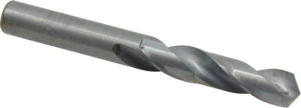 Interstate - 3/8" 118° Spiral Flute High Speed Steel Screw Machine Drill Bit - Oxide Finish, Right Hand Cut, 1-13/16" Flute Length, 3-1/8" OAL, Standard Point, Straight Shank - USA Tool & Supply