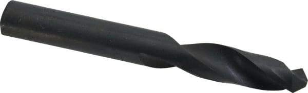 Interstate - 27/64" 118° Spiral Flute High Speed Steel Screw Machine Drill Bit - Oxide Finish, Right Hand Cut, 2" Flute Length, 3-3/8" OAL, Standard Point, Straight Shank - USA Tool & Supply