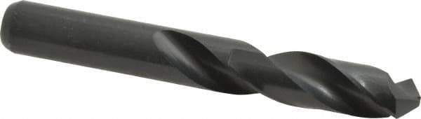 Interstate - 7/16" 118° Spiral Flute High Speed Steel Screw Machine Drill Bit - Oxide Finish, Right Hand Cut, 2-1/16" Flute Length, 3-7/16" OAL, Standard Point, Straight Shank - USA Tool & Supply