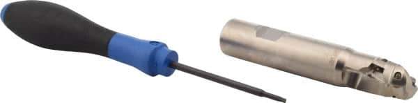 Seco - 3/4" Cut Diam, 0.87" Max Depth of Cut, 3/4" Shank Diam, 4.03" OAL, Indexable Ball Nose End Mill - 2" Head Length, R218.19 Toolholder, 218.19 100, SPMX 0703 Insert - USA Tool & Supply