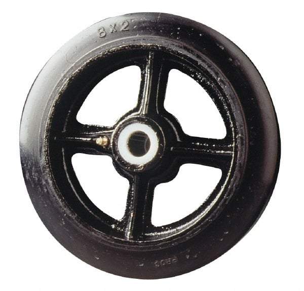 Fairbanks - 5 Inch Diameter x 2 Inch Wide, Rubber Caster Wheel - 700 Lb. Capacity, 2-3/16 Inch Hub Length, 5/8 Inch Axle Diameter, Roller Bearing - USA Tool & Supply
