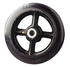 Fairbanks - 5 Inch Diameter x 2 Inch Wide, Rubber Caster Wheel - 700 Lb. Capacity, 2-3/16 Inch Hub Length, 5/8 Inch Axle Diameter, Roller Bearing - USA Tool & Supply