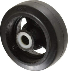 Fairbanks - 5 Inch Diameter x 2 Inch Wide, Rubber Caster Wheel - 700 Lb. Capacity, 2-3/16 Inch Hub Length, 3/4 Inch Axle Diameter, Roller Bearing - USA Tool & Supply