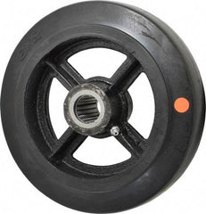 Fairbanks - 8 Inch Diameter x 2 Inch Wide, Rubber Caster Wheel - 1,000 Lb. Capacity, 2-1/4 Inch Hub Length, 1 Inch Axle Diameter, Roller Bearing - USA Tool & Supply