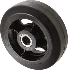 Fairbanks - 8 Inch Diameter x 2-1/2 Inch Wide, Rubber Caster Wheel - 1,300 Lb. Capacity, 2-3/4 Inch Hub Length, 7/8 Inch Axle Diameter, Roller Bearing - USA Tool & Supply