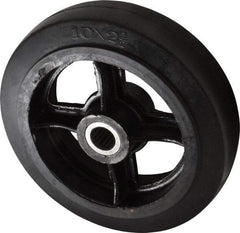 Fairbanks - 10 Inch Diameter x 2-1/2 Inch Wide, Rubber Caster Wheel - 1,500 Lb. Capacity, 2-3/4 Inch Hub Length, 1-1/8 Inch Axle Diameter, Roller Bearing - USA Tool & Supply