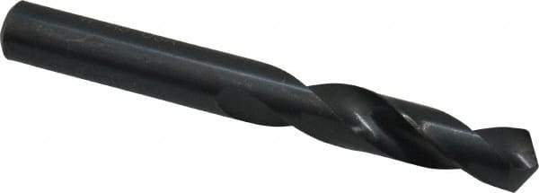 Interstate - 0.386" 118° Spiral Flute High Speed Steel Screw Machine Drill Bit - Oxide Finish, Right Hand Cut, 1-7/8" Flute Length, 3-1/4" OAL, Standard Point, Straight Shank - USA Tool & Supply