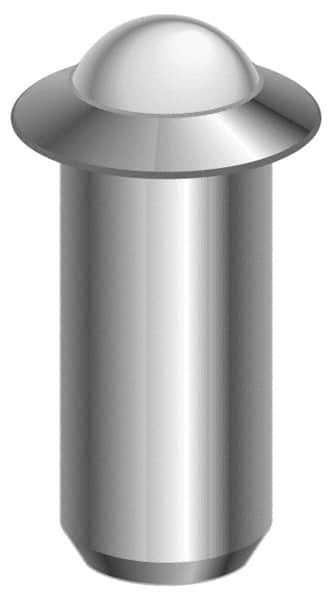 Gibraltar - 0.0394" Body Length x 3/16" Body Diam, 2 Lb Init to 5 Lb Final End Force, Stainless Steel Press Fit Ball Plunger - 5/32" Ball Diam, 0.058" Max Ball Reach, 0.04" Flange Thickness - USA Tool & Supply