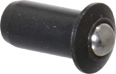 Vlier - 1/4" Body Length x 1/8" Body Diam, 0.75 Lb Init to 2.5 Lb Final End Force, Steel Press Fit Ball Plunger - 3/32" Ball Diam, 0.035" Max Ball Reach, 0.032" Flange Thickness - USA Tool & Supply