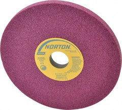 Norton - 8" Diam x 1-1/4" Hole x 1/2" Thick, H Hardness, 46 Grit Surface Grinding Wheel - Aluminum Oxide, Type 1, Coarse Grade, 3,600 Max RPM, Vitrified Bond, No Recess - USA Tool & Supply