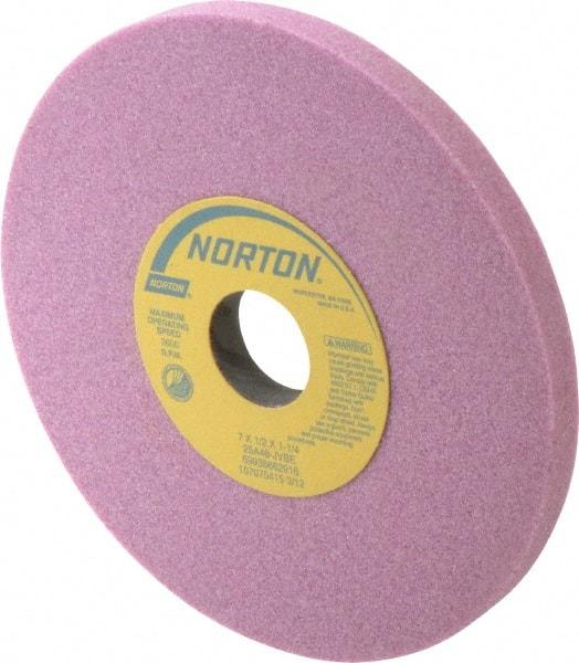 Norton - 7" Diam x 1-1/4" Hole x 1/2" Thick, J Hardness, 46 Grit Surface Grinding Wheel - Aluminum Oxide, Type 1, Coarse Grade, 3,600 Max RPM, Vitrified Bond, No Recess - USA Tool & Supply