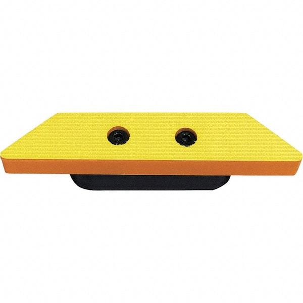 Dynabrade - 4 x 3/4" Raised Panel Hook Face Backing Pad - Dynafine Compatible, Hook & Loop Attachment, Nonvacuum Pad, 3/8" Thick, Soft Density, Short Nap - USA Tool & Supply