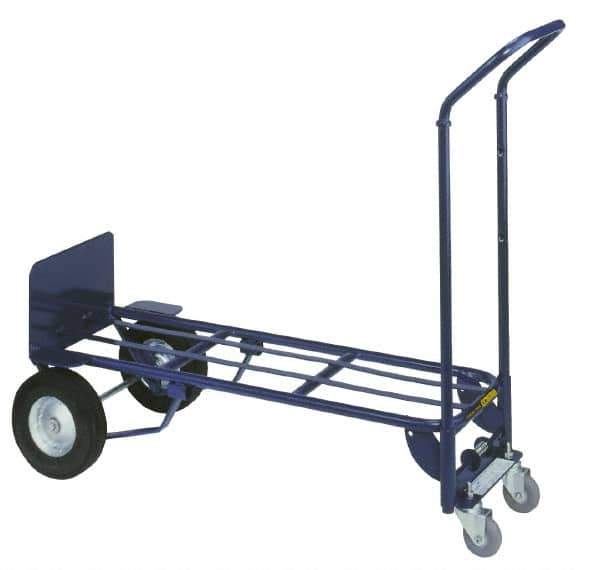 Wesco Industrial Products - 600 Lb Capacity 53" OAH Hand Truck - Swept Back Handle, Steel, Semi-Pneumatic Wheels - USA Tool & Supply
