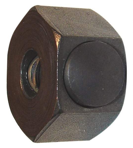 Morton Machine Works - M6x1.00 Metric Coarse Steel Right Hand Push Button Hex Nut - 22.5mm Across Flats, 14.5mm High, Black Oxide Finish - USA Tool & Supply