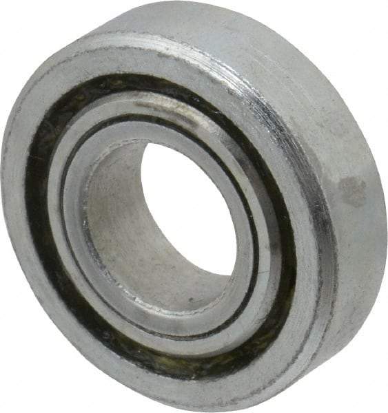 Value Collection - 3/8" Bore Diam, 7/8" OD, Open Unground Full Complement Radial Ball Bearing - 1/4" Wide, 1 Row, Round Bore, 356 Lb Dynamic Capacity - USA Tool & Supply