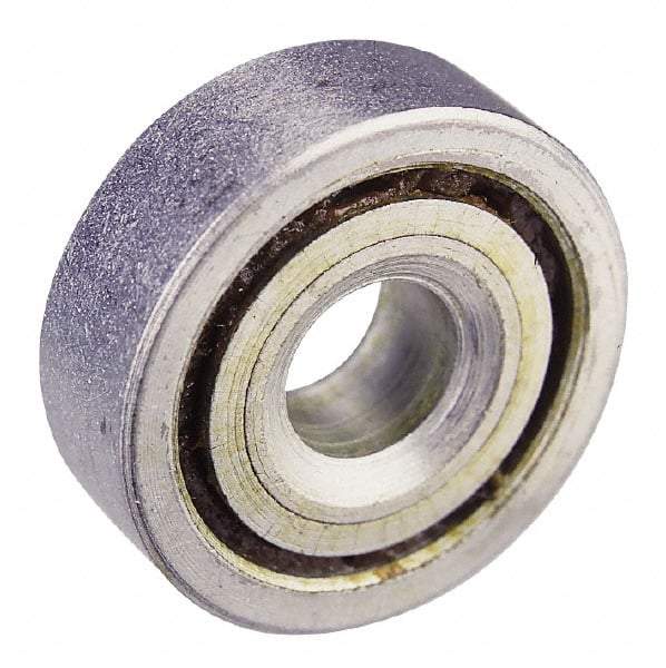 Value Collection - 7/16" Bore Diam, 1-1/16" OD, Open Unground Full Complement Radial Ball Bearing - 3/8" Wide, 1 Row, Round Bore, 509 Lb Dynamic Capacity - USA Tool & Supply