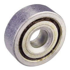 Value Collection - 7/16" Bore Diam, 1-1/16" OD, Open Unground Full Complement Radial Ball Bearing - 3/8" Wide, 1 Row, Round Bore, 509 Lb Dynamic Capacity - USA Tool & Supply