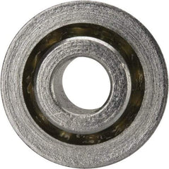 Value Collection - 1/4" Bore Diam, 11/16" OD, Open Unground Full Complement Radial Ball Bearing - With Flange, 1 Row, Round Bore, 287 Lb Dynamic Capacity - USA Tool & Supply