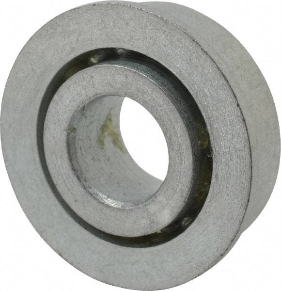 Value Collection - 3/8" Bore Diam, 29/32" OD, Open Unground Full Complement Radial Ball Bearing - With Flange, 1 Row, Round Bore, 356 Lb Dynamic Capacity - USA Tool & Supply