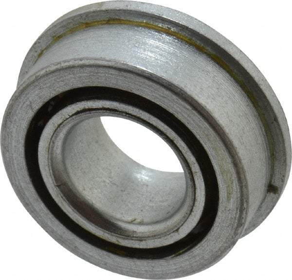 Value Collection - 7/16" Bore Diam, 29/32" OD, Open Unground Full Complement Radial Ball Bearing - With Flange, 1 Row, Round Bore, 356 Lb Dynamic Capacity - USA Tool & Supply