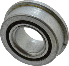 Value Collection - 7/16" Bore Diam, 29/32" OD, Open Unground Full Complement Radial Ball Bearing - With Flange, 1 Row, Round Bore, 356 Lb Dynamic Capacity - USA Tool & Supply