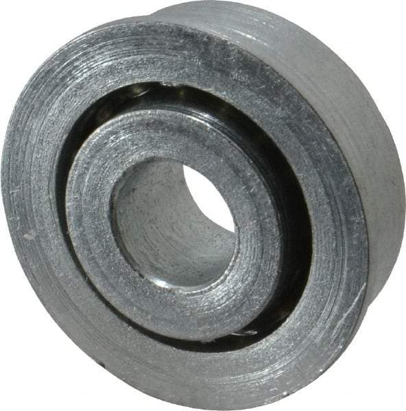 Value Collection - 3/8" Bore Diam, 1-1/16" OD, Open Unground Full Complement Radial Ball Bearing - With Flange, 1 Row, Round Bore, 509 Lb Dynamic Capacity - USA Tool & Supply