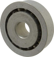 Value Collection - 1/2" Bore Diam, 1-5/8" OD, Open Unground Full Complement Radial Ball Bearing - With Flange, 1 Row, Round Bore, 1,187 Lb Dynamic Capacity - USA Tool & Supply