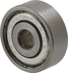 Value Collection - 3/16" Bore Diam, 11/16" OD, Double Shield Unground Retainer Type Radial Ball Bearing - 1/4" Wide, 1 Row, Round Bore, 300 Lb Dynamic Capacity - USA Tool & Supply