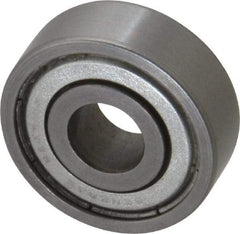 Value Collection - 3/8" Bore Diam, 1-1/8" OD, Double Shield Unground Retainer Type Radial Ball Bearing - 3/8" Wide, 1 Row, Round Bore, 691 Lb Dynamic Capacity - USA Tool & Supply