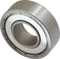 Value Collection - 5/8" Bore Diam, 1-3/8" OD, Double Shield Unground Retainer Type Radial Ball Bearing - 7/16" Wide, 1 Row, Round Bore, 915 Lb Dynamic Capacity - USA Tool & Supply