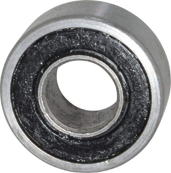 Value Collection - 3/8" Bore Diam, 7/8" OD, Double Seal Unground Retainer Type Radial Ball Bearing - 11/32" Wide, 1 Row, Round Bore, 450 Lb Dynamic Capacity - USA Tool & Supply