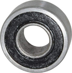 Value Collection - 3/8" Bore Diam, 7/8" OD, Double Seal Unground Retainer Type Radial Ball Bearing - 11/32" Wide, 1 Row, Round Bore, 450 Lb Dynamic Capacity - USA Tool & Supply
