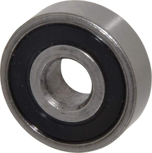 Value Collection - 3/8" Bore Diam, 1-1/8" OD, Double Seal Unground Retainer Type Radial Ball Bearing - 3/8" Wide, 1 Row, Round Bore, 691 Lb Dynamic Capacity - USA Tool & Supply