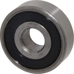 Value Collection - 3/8" Bore Diam, 1-1/8" OD, Double Seal Unground Retainer Type Radial Ball Bearing - 3/8" Wide, 1 Row, Round Bore, 691 Lb Dynamic Capacity - USA Tool & Supply