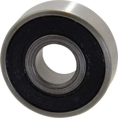 Value Collection - 1/2" Bore Diam, 1-3/8" OD, Double Seal Unground Retainer Type Radial Ball Bearing - 7/16" Wide, 1 Row, Round Bore, 915 Lb Dynamic Capacity - USA Tool & Supply